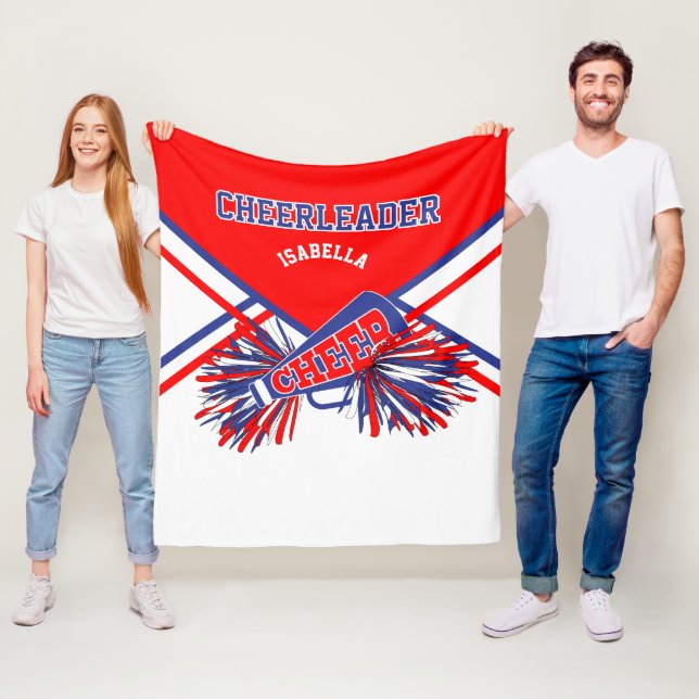 För en CheerLeader 📣 - Blue, White & Red 2 Fleecefilt (På plats)