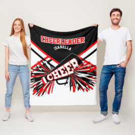 För en CheerLeader 📣 - Red, White & Black Fleecefilt