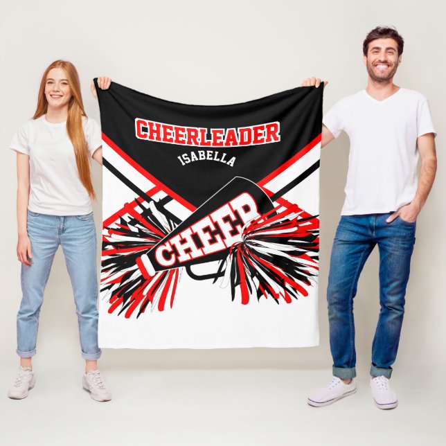 För en CheerLeader 📣 - Red, White & Black Fleecefilt (På plats)