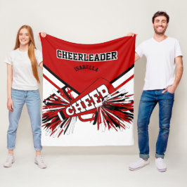 För en CheerLeader 📣 - Red, White & Black Fleecefilt