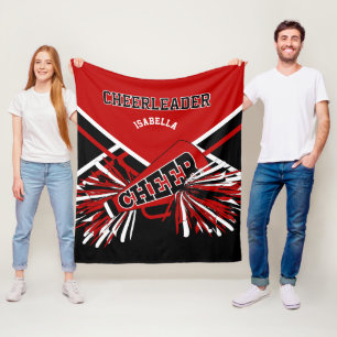 För en Cheerleader 📣- Röd, Svart & Vit 2 Fleecefilt