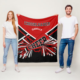För en Cheerleader 📣 - Röd, Svart & Vit Fleecefilt