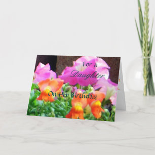 För en dotter på hennes födelsedag, färgade Floras Kort