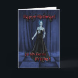 För en Goth Friend, ett Vampire Birthday-kort Kort<br><div class="desc">En vampyr förföljer salarna i den här gotiska scenen. Önska alla vampyrer älskare en underbar födelsedag.</div>