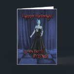 För en Goth Friend, ett Vampire Birthday-kort Kort<br><div class="desc">En vampyr förföljer salarna i den här gotiska scenen. Önska alla vampyrer älskare en underbar födelsedag.</div>