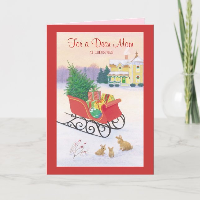 För en kär mamma på jul helgkort (Framsida)