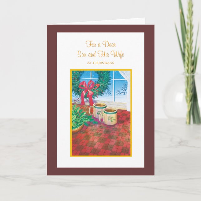 För en kär Son och hans fru på jul Helgkort (Framsida)