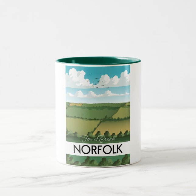 För en paus Norfolk resaffisch Två-Tonad Mugg (Center)