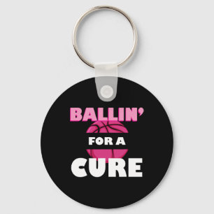 För en ren Basketball Breast Cancer-medvetenhet Nyckelring