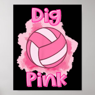För en ren bröstcancermedvetenhet med Volleyball-R Poster