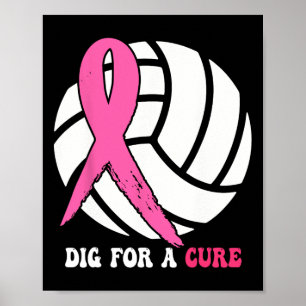 För en ren bröstcancermedvetenhet med Volleyball-R Poster