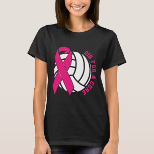För en ren bröstcancermedvetenhet med Volleyball-R T Shirt