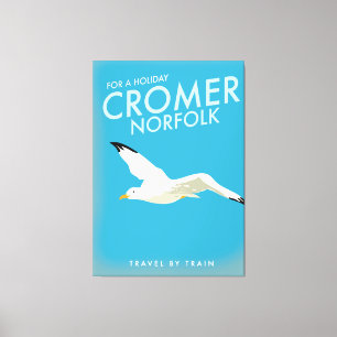 För en reseaffisch i helgdag Cromer Norfolk tåg. Canvastryck
