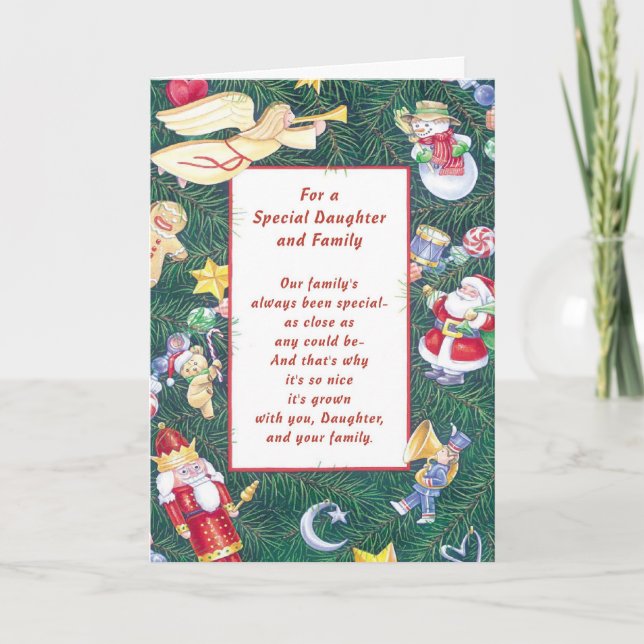 För en Speciell dotter och familj Helgkort (Framsida)