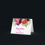 För en Speciell Friend Rosa Gul ros Birthday Kort<br><div class="desc">För en Speciell Friend Rosa Gul ros Birthday</div>