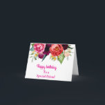 För en Speciell Friend Rosa Gul ros Birthday Kort<br><div class="desc">För en Speciell Friend Rosa Gul ros Birthday</div>