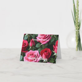 För en Speciell Friend Rosa Röd ros Birthday Kort