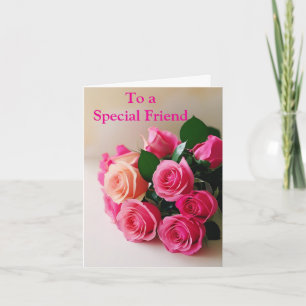 För en Speciell Friend Rosa Röd ros Birthday Kort