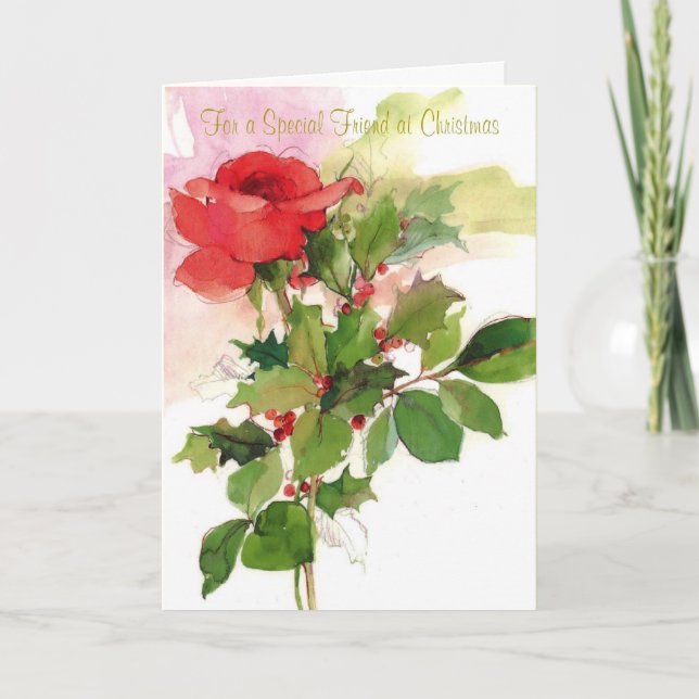 För en Speciell vän vid jul Helgkort (Framsida)