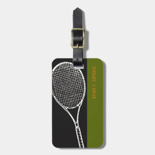 för en tennis-player-resa, en svart & grönt bagagebricka