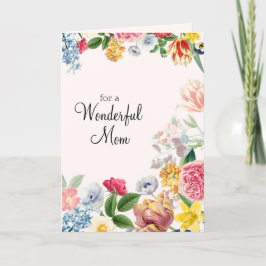 För en underbar mamma, mjuka tulpaner vårblommor kort