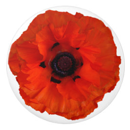 För enhetshandtag för röd orange vallmo blom- knopp