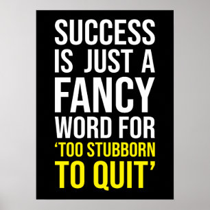 För envist att avsluta - Gym, Hustle, Success, Gri Poster