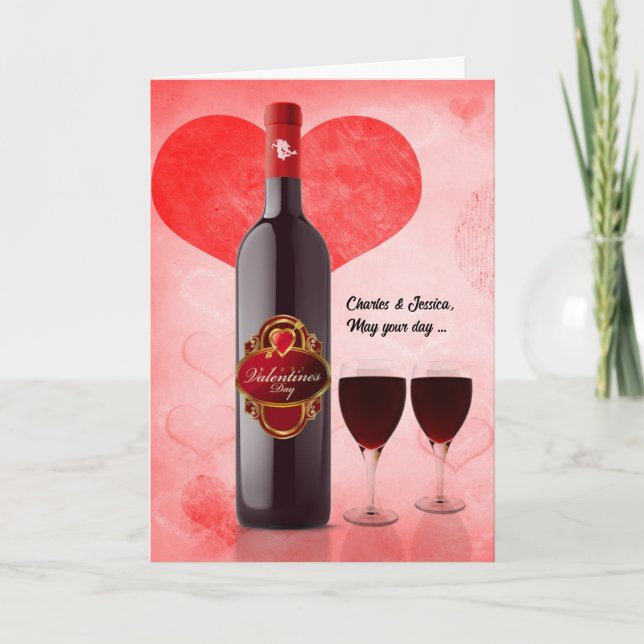 För er båda Vin Älskare Valentine Helgkort (Framsida)