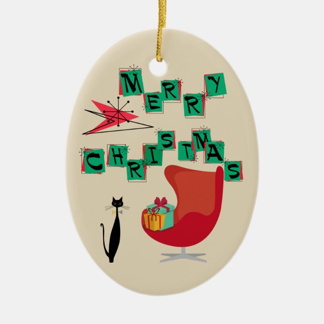 För Erajul för MCM atom- prydnad Julgransprydnad Keramik (Framsidan)