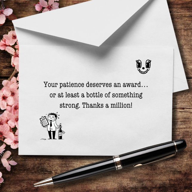 För ert tålamod och ert förnuft är vi er tack kort (Skapare uppladdad)