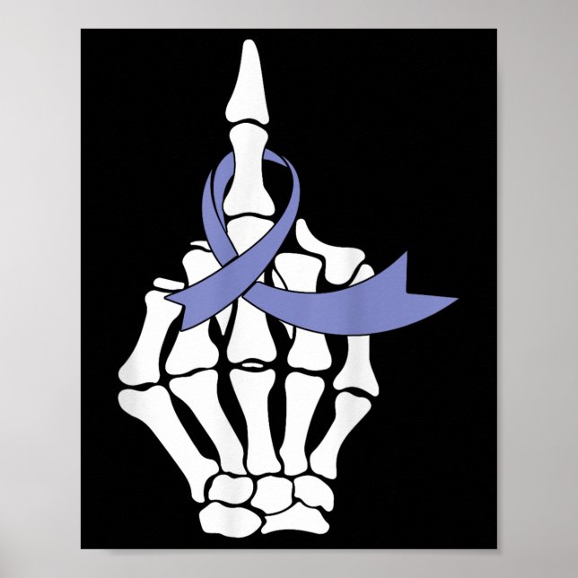 För esofageal Cancer Mitten Finger Periwinkle Rib Poster (Framsidan)