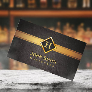 För etikettBartender för kunglig Monogram guld- Visitkort