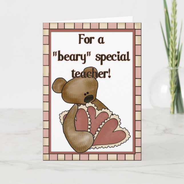 För ett Beary Speciell Lacher Valentine Card d1 Helgkort (Framsida)
