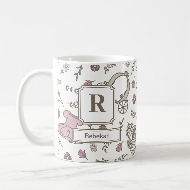För ett prinsessmonogram kaffemugg (Vänster)