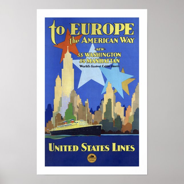 För Europa: Amerikanska vägen Poster (Framsidan)