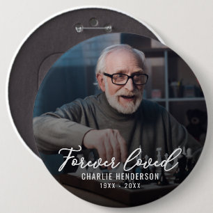 "För evigt älskad" Foto Tribute Pin Knapp