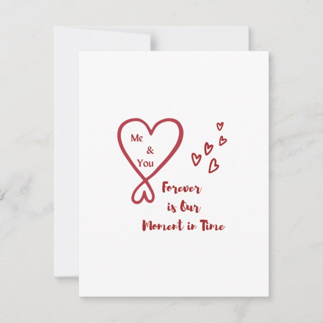 För evigt är vårt ögonblick i tiden med ett hjärta julkort (Framsida)