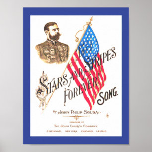 För evigt för vintagenotbladstars och stripes poster