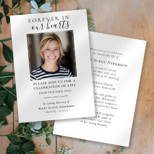 För evigt Funeral Memorial Firande of Life Inbjudningar