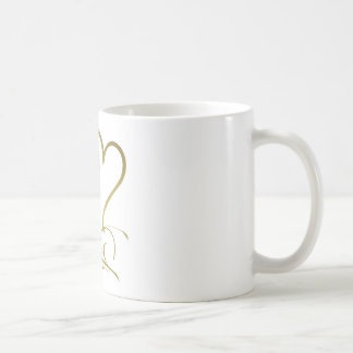 För evigt hjärta guld redigerbara bakgrundsfärger kaffemugg