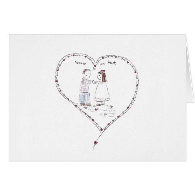 för evigt i min hjärta hälsningskort (Framsidan Horizontal)