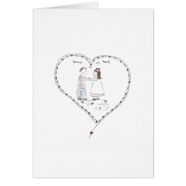 för evigt i min hjärta hälsningskort (Framsidan)