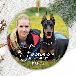 För evigt i mitt hjärt-Anpassningsbar Pet-Hund Fot Julgransprydnad Keramik