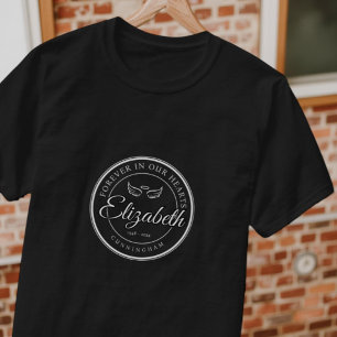 För evigt i vår Hearts Funeral Memorial Angel Ving T Shirt
