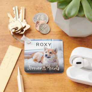 För evigt i vår Hearts Namn Pet Loss Memorial Nyckelring