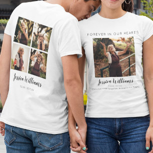 För evigt i våra hjärtan 5 Fotocollage Minnesm T Shirt