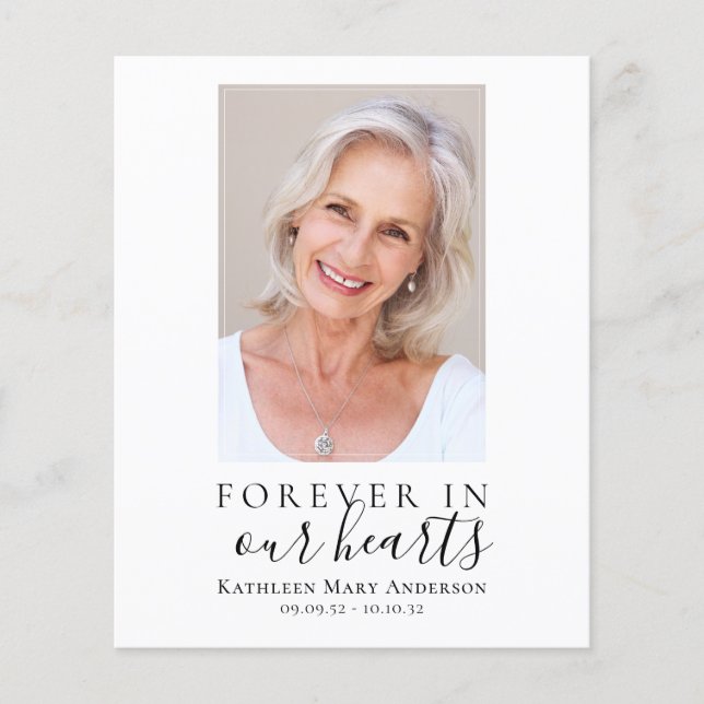 För evigt i våra hjärtan Foto Sympati Tack (Framsida)
