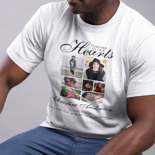 För evigt i våra hjärtan Fotokollage Minnesstund T Shirt
