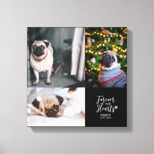 För evigt i våra hjärtan   Husdjurs minnesfoto col Canvastryck