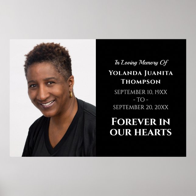 För evigt i våra hjärtan Modern begravnings Anpass Poster (Framsidan)